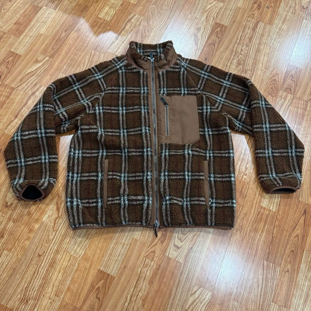 Burberry fleece zip up jacket XXL